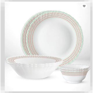 Larah by Borosil Waltz Fluted Dinner Set | Borosil 6 Pc Dinner set