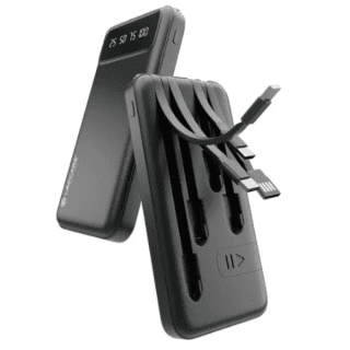 Lapcare MULT Li-Polymer 10000Mah Power Bank with inbuilt Cables (LPB-006)