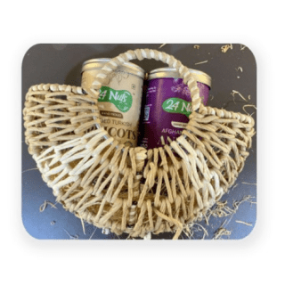 Premium Anjeer and Apricots in a Rustic Wooden Basket