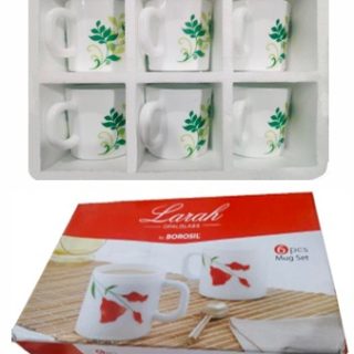 LARAH by BOROSIL SET OF 6 MUG SET 180 ML