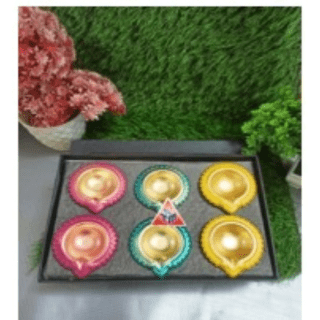 colorful Diya set of 6 pcs