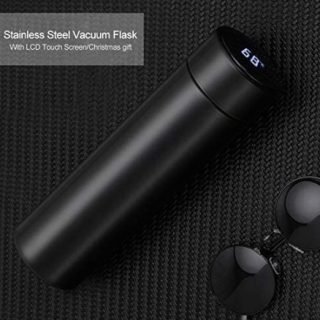 Temperature Smart Vacuum Insulated Thermos Water Bottle with LED Temperature Display 304 Stainless Steel Perfect for Hot & Cold Drinks | Gym Water Bottle (Black, 500ml) (Flask)