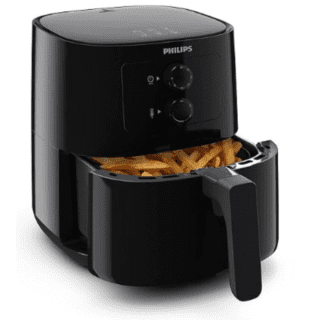 PHILIPS Air Fryer HD9200/90, uses up to 90% less fat, 1400W, 4.1 Liter, with Rapid Air Technology (Black)