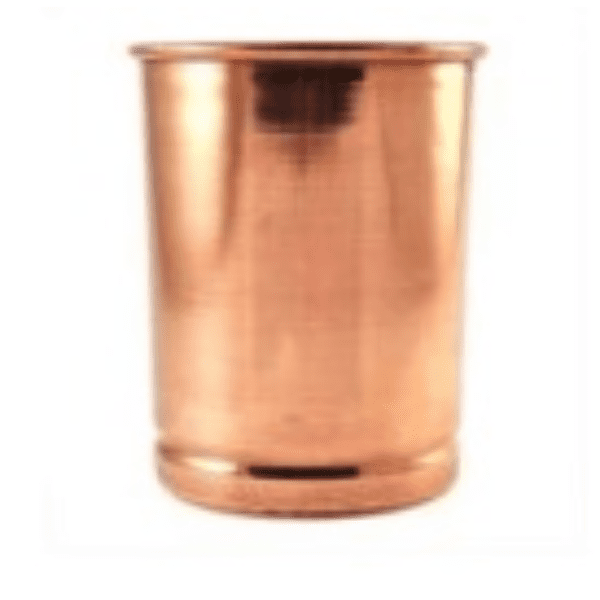 Copper Glass Tumbler, Lacquer Coated, Plain Design, 300 ML