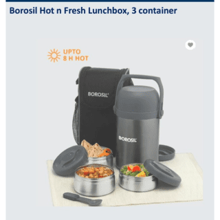 Borosil Hot n Fresh Lunchbox, 3 container