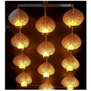 Hanging Leaves T-Light Holder in Iron: A Nature-Inspired Piece