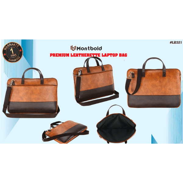 Montbold Premium Leatherette Laptop Bag