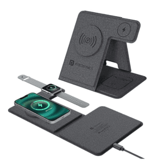 Portronics Freedom Fold 3 15W 3 in 1 Foldable MagSafe Compatible Wireless Charger