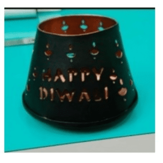 Happy Diwali Votive T-Light Holders in Iron: A Festive and Elegant Choice 4 inches