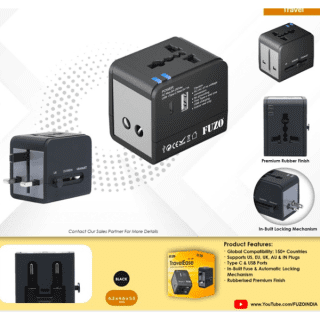 Fuzo Travel Ease - Universal Adaptor with USB ports
