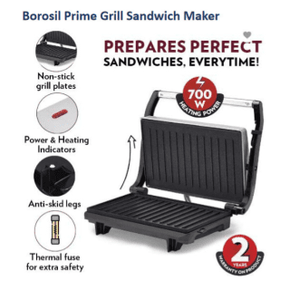 Borosil Prime Grill Sandwich Maker