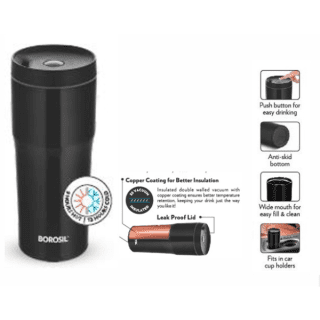 Borosil Hike Tumbler 480-Black