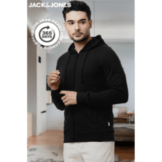 JACK&JONES AUSTIN HOODIE- (BLACK)