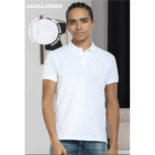 JACK&JONES PLAIN POLO- (WHITE)