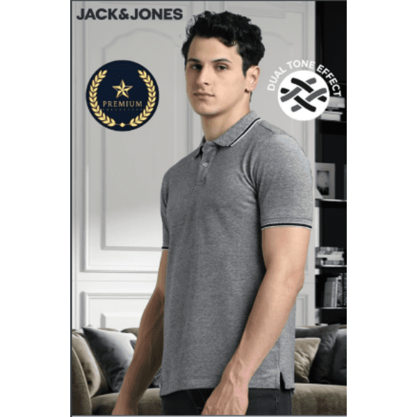 JACK&JONES VIKTOR POLO- (GREY)