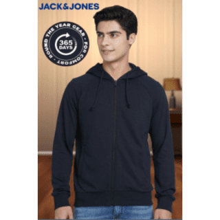 JACK&JONES AUSTIN HOODIE- (NAVY BLUE)