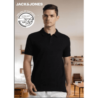 JACK&JONES INTERLOCK POLO- (BLACK)