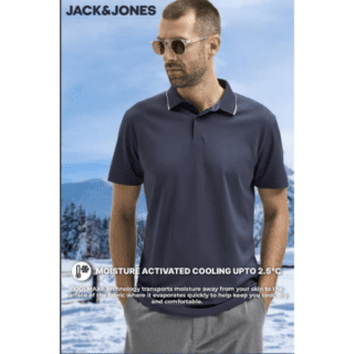 JACK&JONES COOLMAX POLO- (NAVY BLUE)