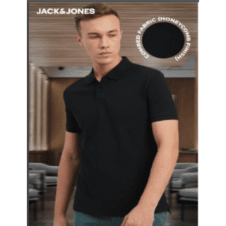 JACK&JONES PLAIN POLO- (BLACK)