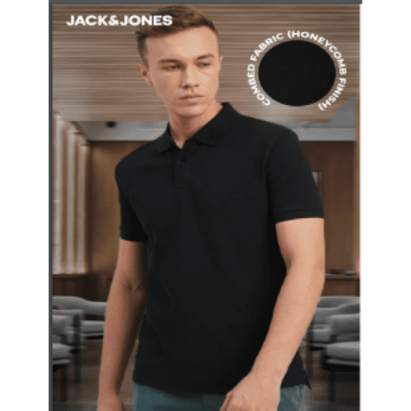 JACK&JONES PLAIN POLO- (BLACK)
