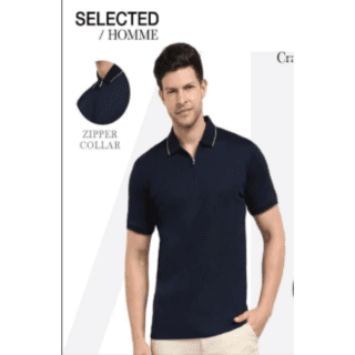 SELECTED HOMME- SLT FIGO ZIP STYLE- (NAVY BLUE)