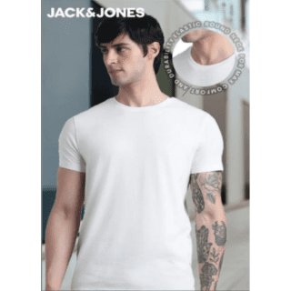 JACK&JONES JOREN ROUND NECK- (WHITE)