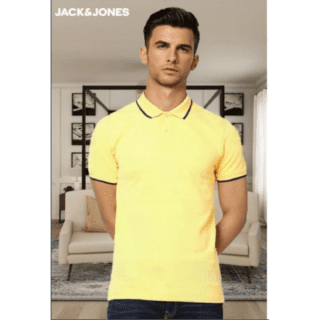 JACK&JONES JACQUARD TIPPING- (YELLOW)
