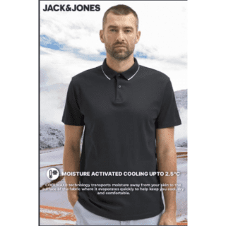 JACK&JONES COOLMAX POLO- (BLACK)