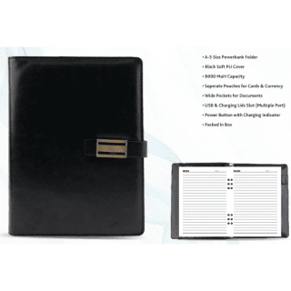 A5 Size Diary with 8000 MAH Power Bank