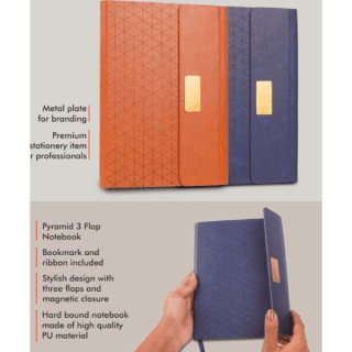 3 Fold Premium Leatherette Notebook