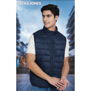 JACK&JONES ETHAN SLEEVELESS PUFFER JACKET- (Blue)