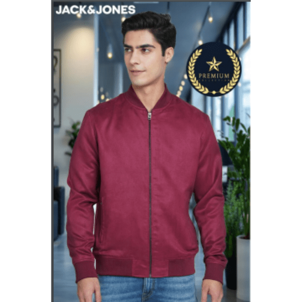 JACK&JONES SUEDE JACKET- (WINE)