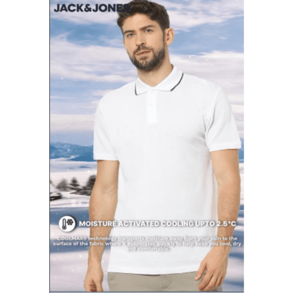 JACK&JONES COOLMAX POLO- (WHITE)