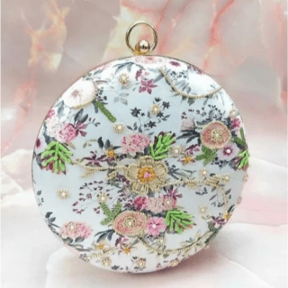 Printed White Handbags Clutch Purse