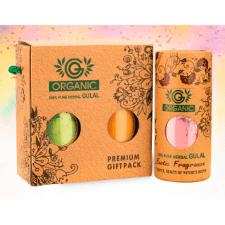 Paper Can Gulal *2- 50 Grams -100% Pure Herbal Gulal