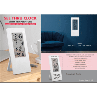 See Through Clock with temperature