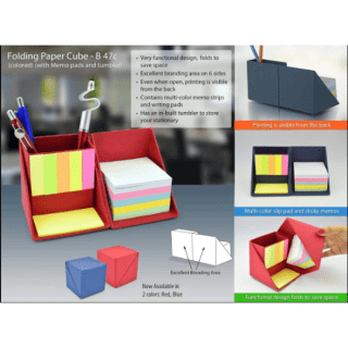 Folding paper cube in color