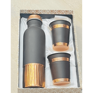 Copper Bottle and Glass Set