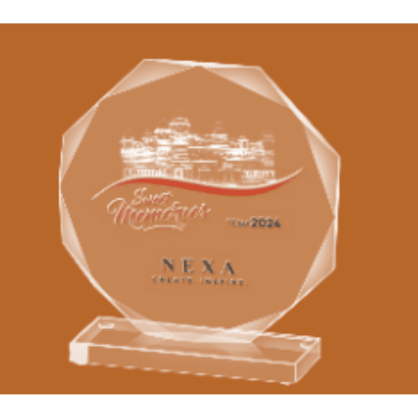 Octagon Crystal Trophy