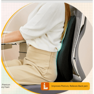 Backrest Pillow- Memory Foam Lumbar Support