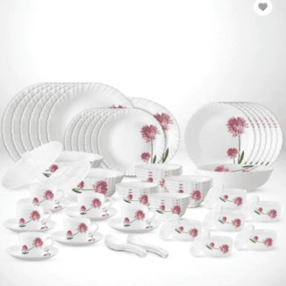 Larah by Borosil Nargis Dinner Set- 63 Pcs Set