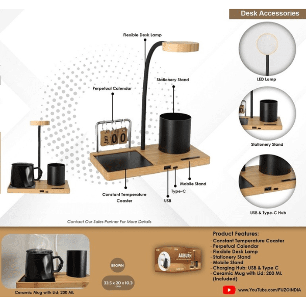 Fuzo Auburn Cup warmer with Lamp and Perpetual calendar