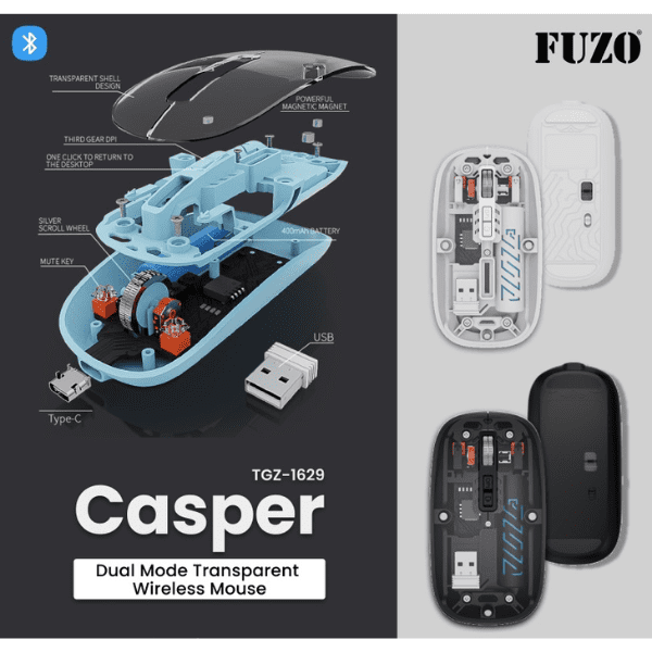 Fuzo Casper wifi & Bt wireless skull Mouse