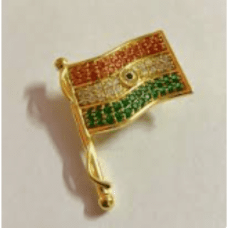 Tricolor Flag shaped Badge