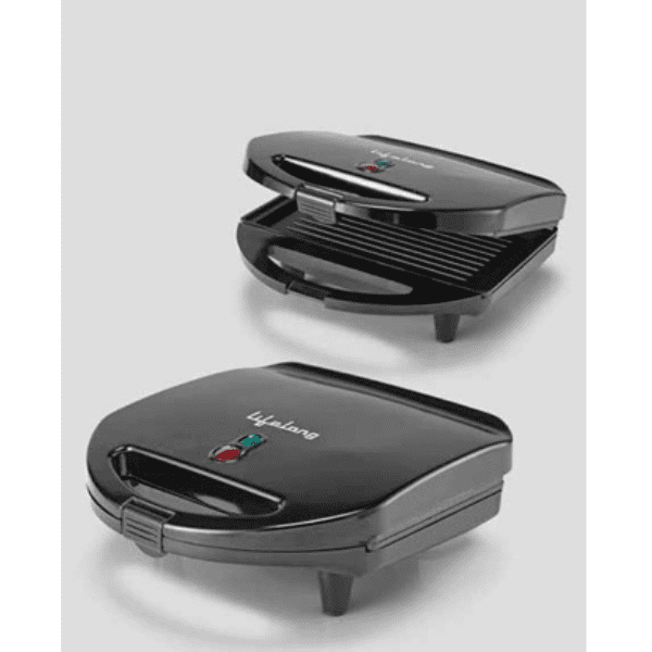 Lifelong Sandwich Griller, Classic Pro 750 W Sandwich Maker with 4 Slice Non-Stick Fixed Plates (Black)