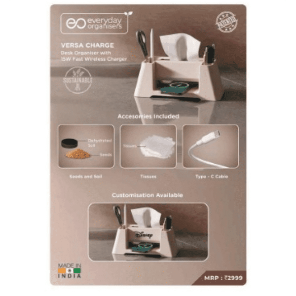 Desk Organizer with 15W Fast Wireless Charger