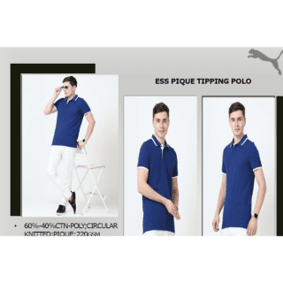 Puma ESS Pique Tipping POLO- (Sodalite - White)