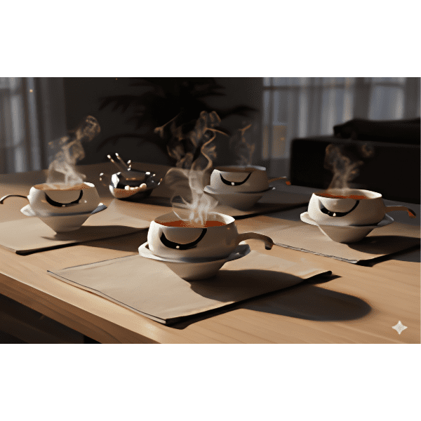 Liliput Cup & Saucer With Swarovski Crystal 4+4 Set