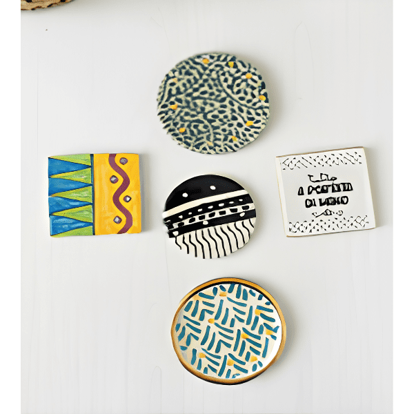 Boho Block Coaster With Swarovski Crystal Set Of 4