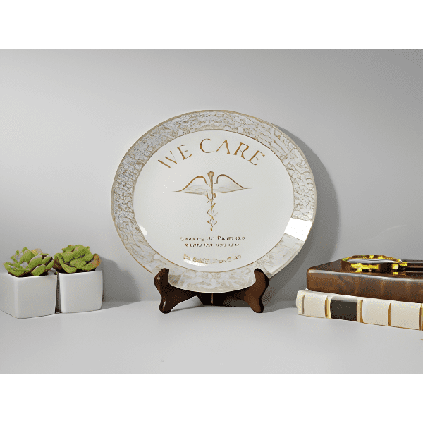 Dr. Plate Big 7" With Swarovski Crystal With Stand